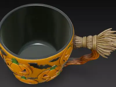 Halloween Pumpkin Cup 3D print model