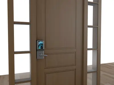 Door with Glass aside 3D model