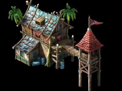 Game Blue Sail Camp - House 02 3D model