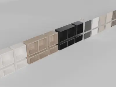 Ikea Besta Cabinet Collection Low-poly 3D model