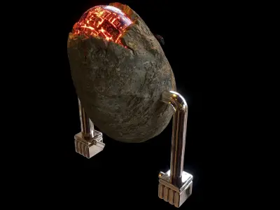 Modern Stone Sculpture 3D model