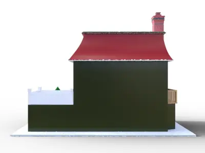 Putz House Christmas Low-poly 3D model