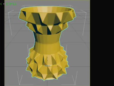 Middle Triangulation Thin Vase Geometric Shape 3D Printing Model 3D print model