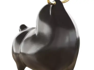 Abstract metal bull figurine 3D model