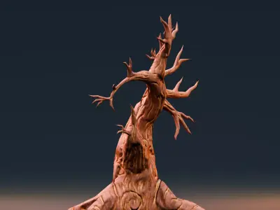 Stylized Halloween Props - Withered Tree 1 Low-poly 3D model