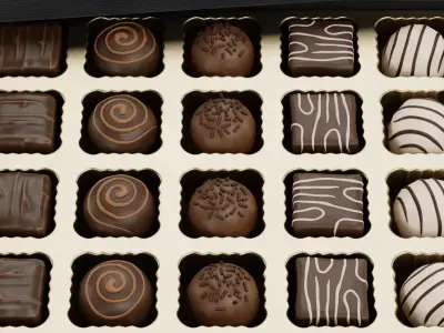 Chocolate Box V2 - Luxury Gift Box Filled with Pralines 3D model