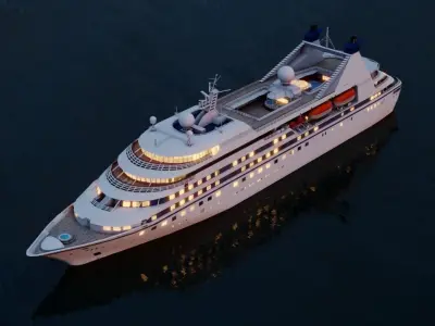 Luxury Cruiseship Low-poly 3D model