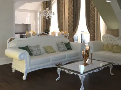 Classic kitchen Living room 3D model