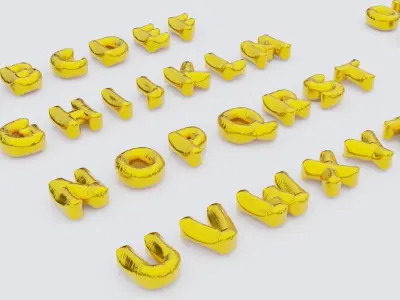 Chubby Balloon Alphabets 3D model