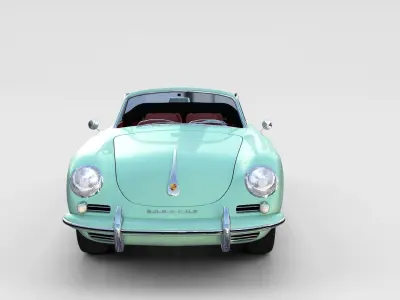 Porsche 356 with interior Pack 3D model
