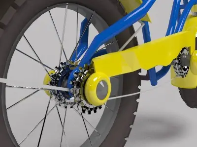 Bicycle in air 3D model