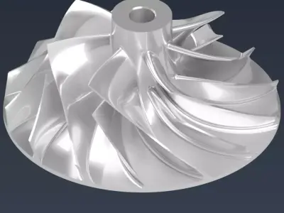 Turbocharger Compressor Impeller for Diesel Engine 3D print model