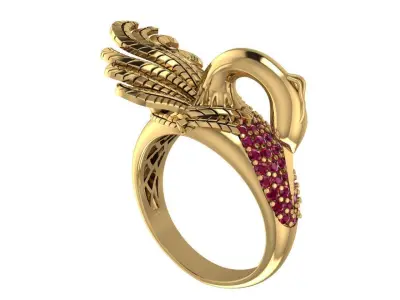 PEACOCK RING 3D print model