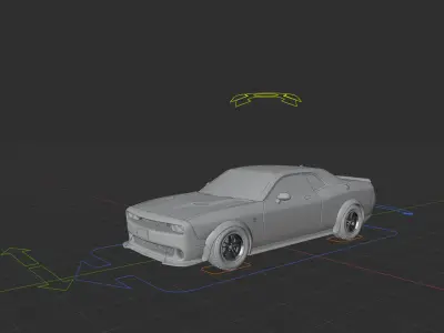 Dodge Challenger SRT Hellcat - Rigged 3D model