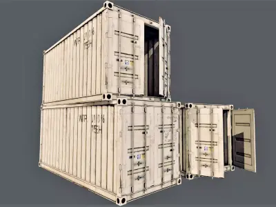 Enterable Shipping Container 02 - PBR Low-poly 3D model