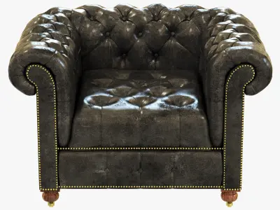 Restoration Hardware Cambridge Leather Chair 3D model