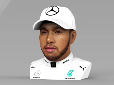Lewis Hamilton bust ready for full color 3D printing 3D print model