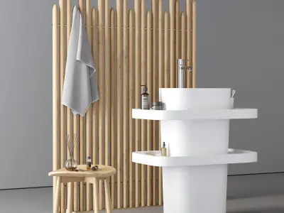 Washbasin Rexa Design Fonte Totem set 4 3D model