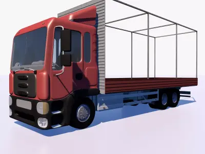 Truck with sides and stands 3D model
