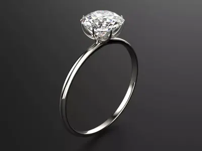 Platinum Diamond ring Jewelry 3D model