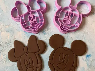 Minnie Mouse and Micky Mouse Cookie Cutter 3D print model  3D print model
