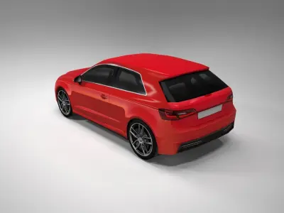 German sports hatchback  Low-poly 3D model