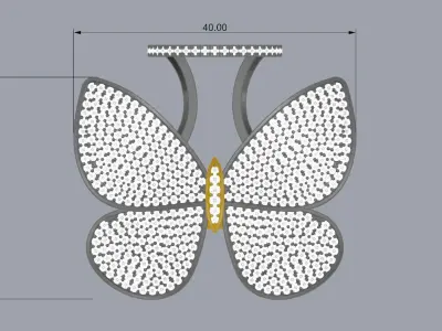 Butterfly Ring move 3D print model