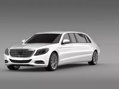 Mercedes Benz S Klasse Pullman Limousine 2016 3D model