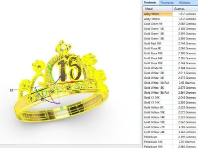 Anillo de 15 para dama-mujer -v- 3D print model