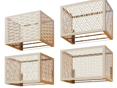 Air conditioner baskets on the facade 5 3D model