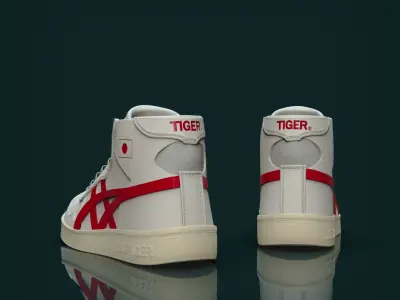 14-Sneakers asics high top sneaker 3D model
