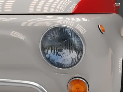 Fiat 500 Nuova Sport 1958 Low-poly 3D model