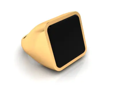 Ring M146 Mens luxury ring with enamel    gems 3D print model