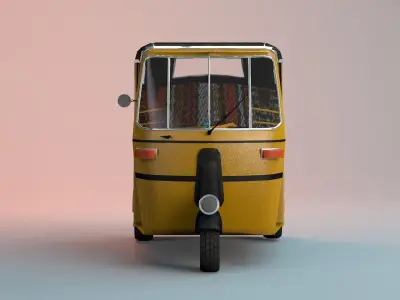 Tuk Tuk Rickshaw  Low-poly 3D model