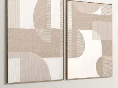 Plaster Two Photo Frame 111 Low-poly 3D model