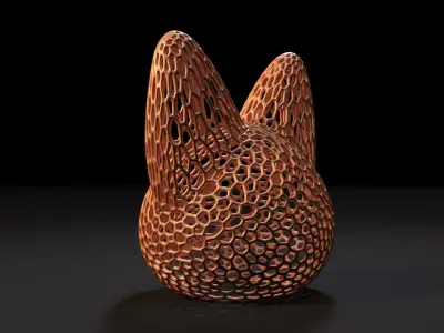 Cat head lamp 3D print model