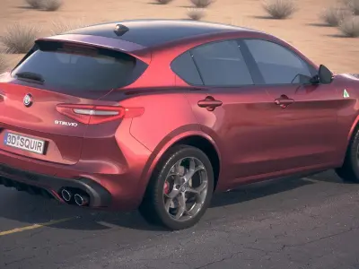 Alfa Romeo Stelvio Quadrifoglio 2018 desert studio 3D model