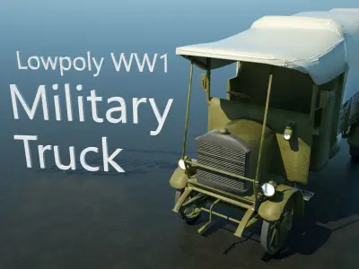 WW1 Military Truck Low-poly 3D model