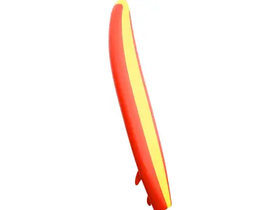 3d yellow and red surfboard 3D model