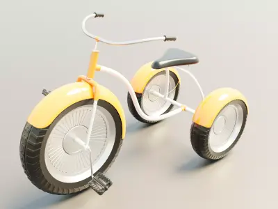 Children tricycle toy 3D model 3D model
