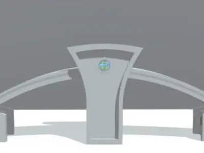 Mehran University Jamshoro Main Gate 3D model