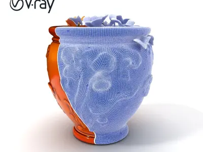 Decorative Floral Vase Model Pack Low-poly 3D model