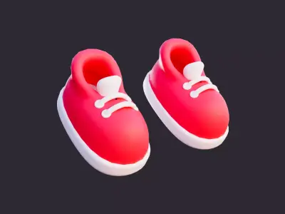Low Poly Sneakers Pair 3D model