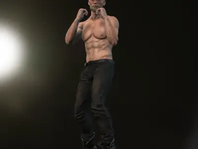 Realistic 3D  Classic Muscle Man Fighter Blender Iclone  3D model