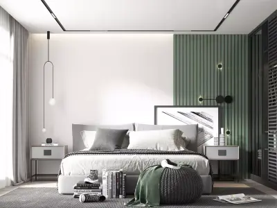 Modern luxury bedroom32 3D model