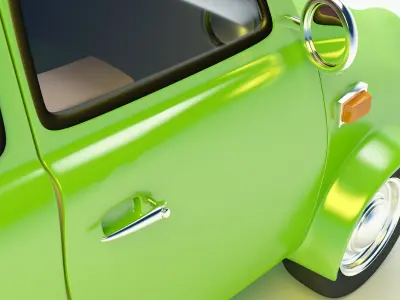 small retro car Low-poly 3D model