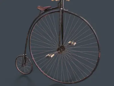 Penny Farthing Low-poly 3D model