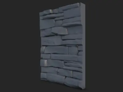 Worn Stone Wall Kitbash 3D model