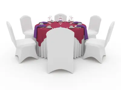 Banquet Table and Chair 34 3D model