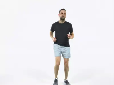 Portrait 07D Running Jogging Football Sports Man Low-poly 3D model